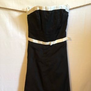 Nicole Miller strapless black & white trim dress